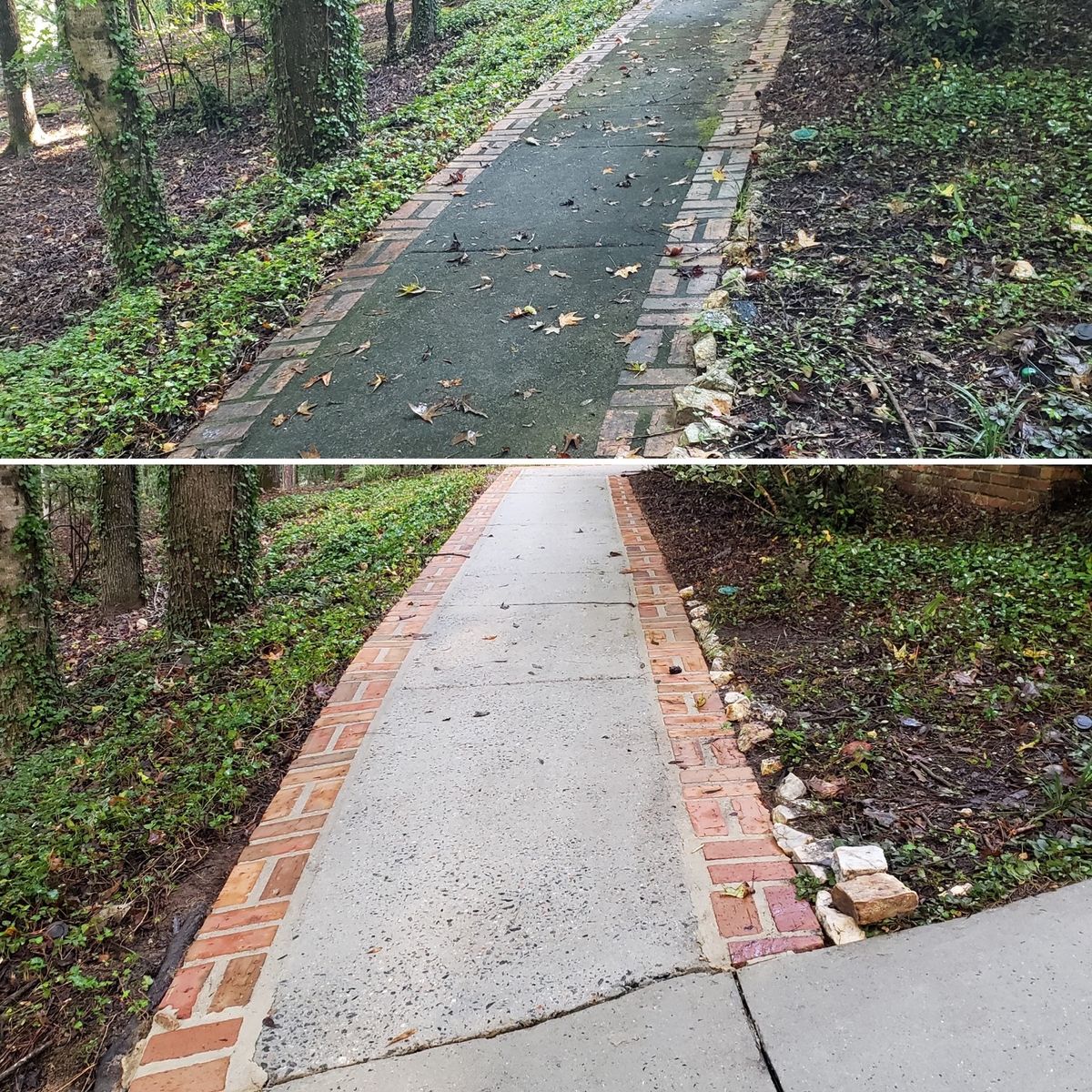House siding cleaning before and after