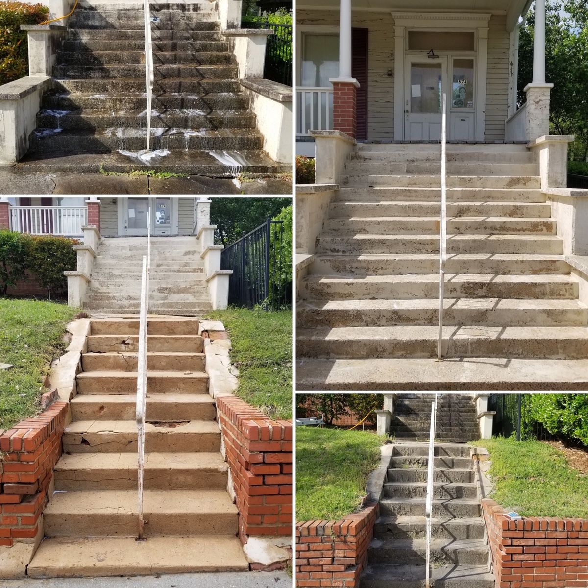Driveway pressure washing before and after