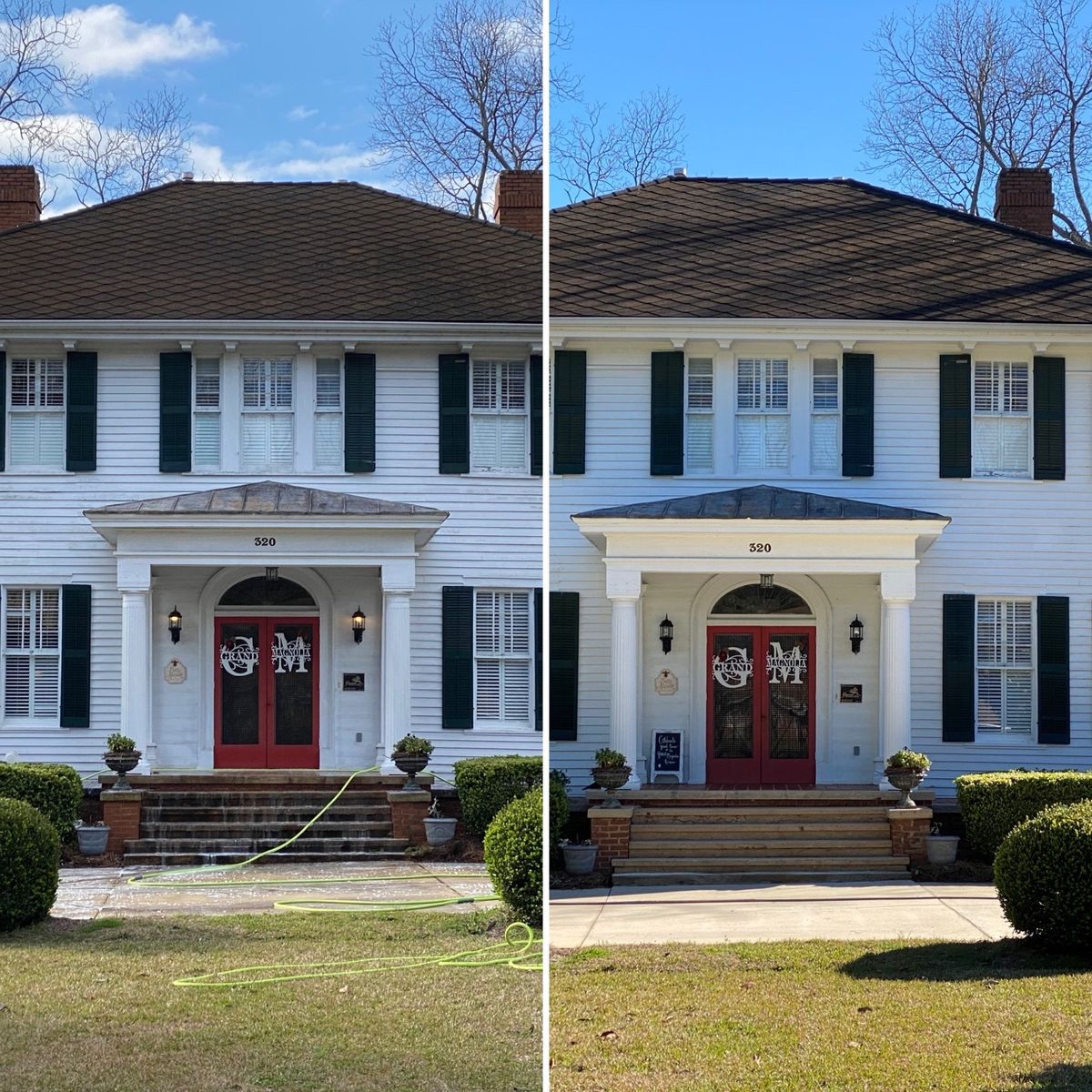 Deck cleaning before and after Macon GA