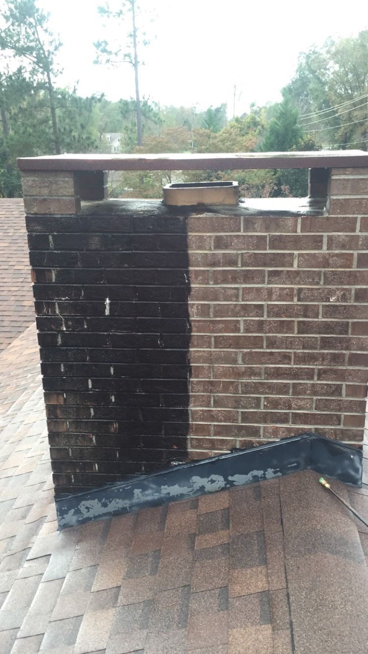 Chimney cleaning before and after